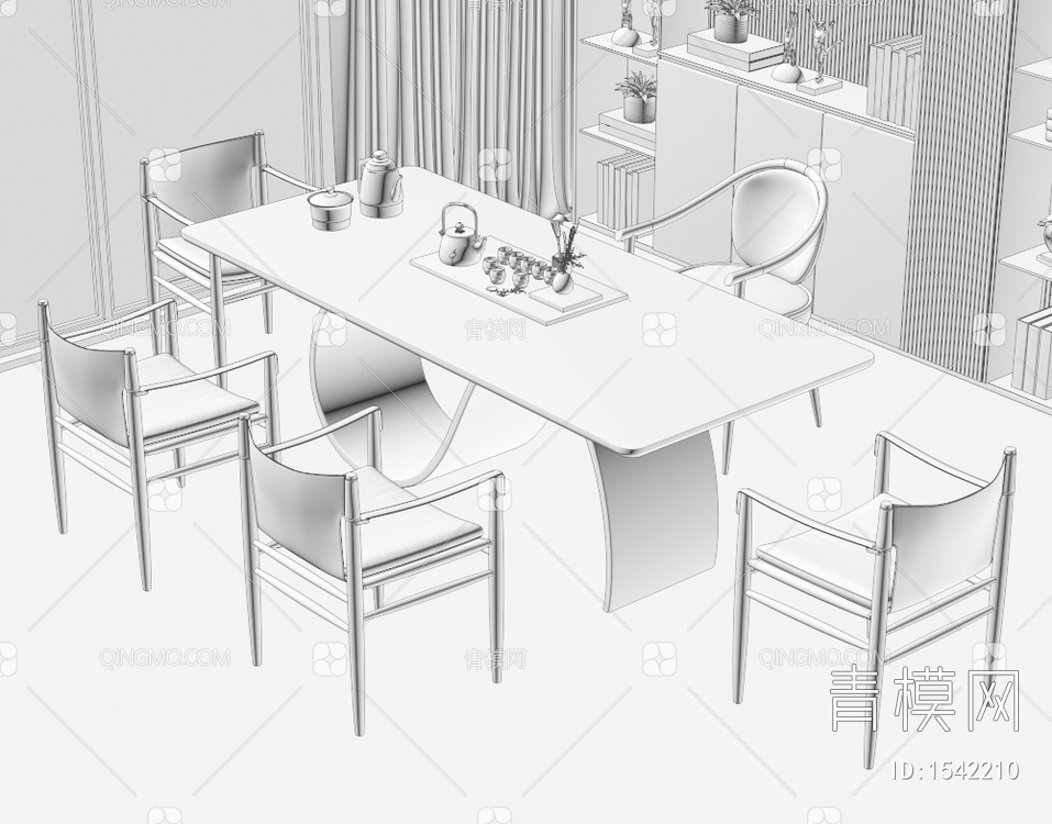 茶桌椅3D模型下载【ID:1542210】