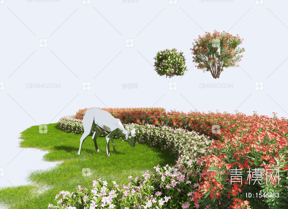 灌木丛 绿植灌木 植物堆 景观树3D模型下载【ID:1546383】