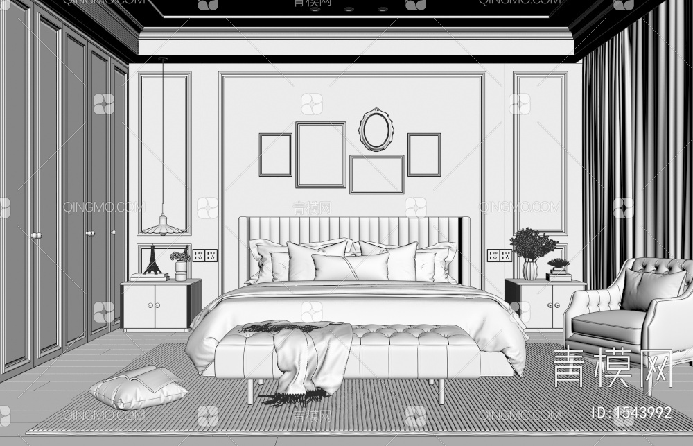 家居卧室3D模型下载【ID:1543992】