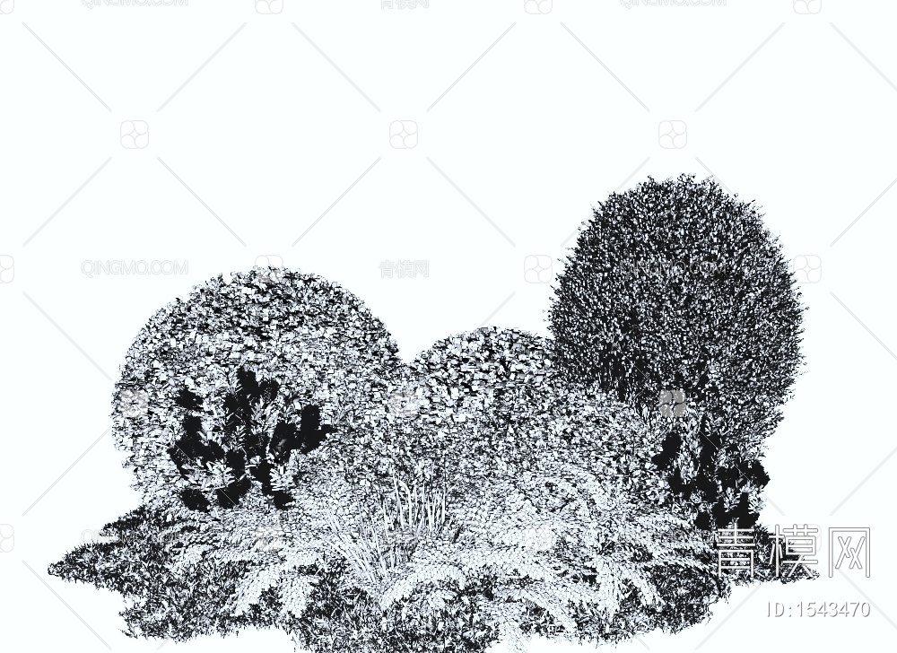 灌木丛+++绿植灌木+植物堆+景观树3D模型下载【ID:1543470】