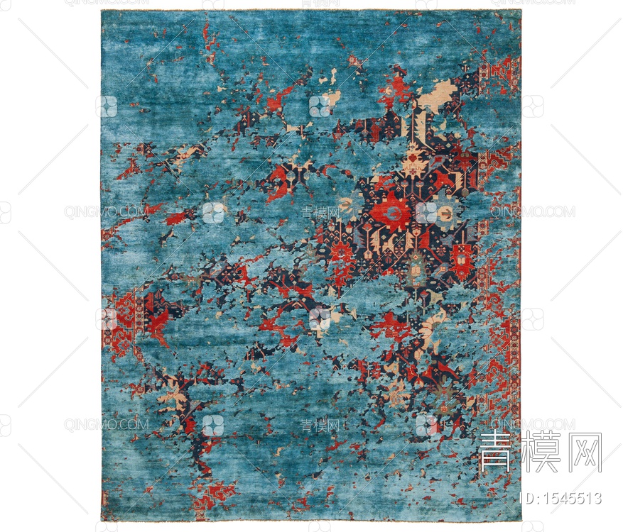 高级红蓝色抽象图案地毯贴图下载【ID:1545513】