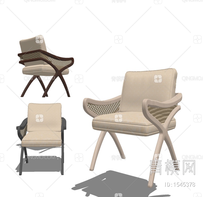 椅子 餐椅SU模型下载【ID:1545378】
