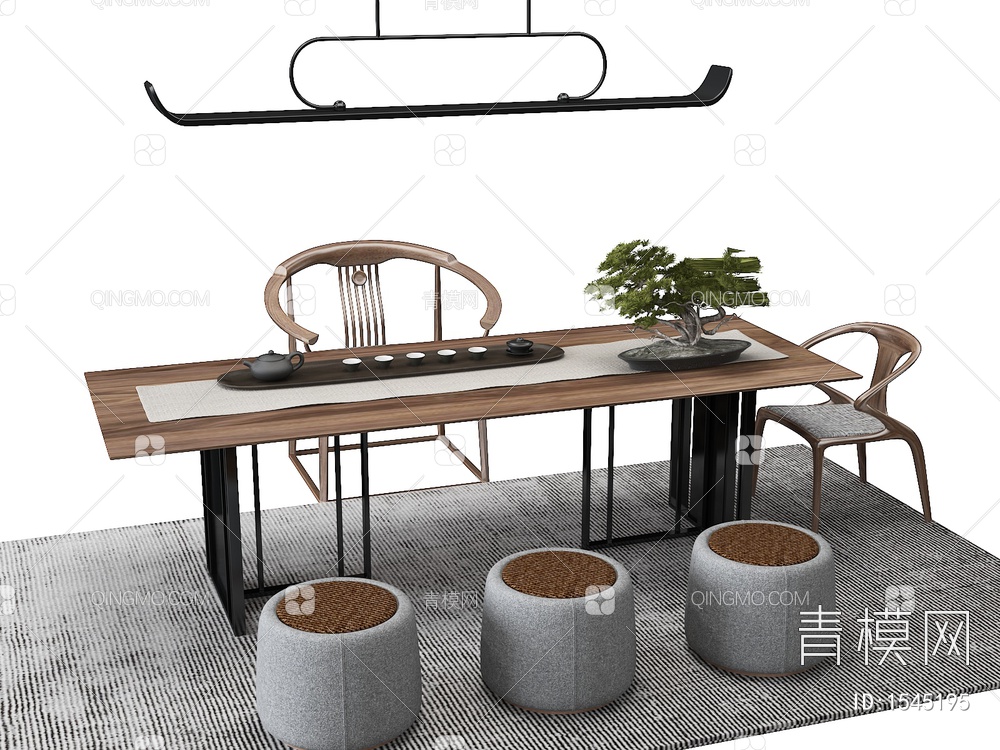 茶桌椅3D模型下载【ID:1545195】