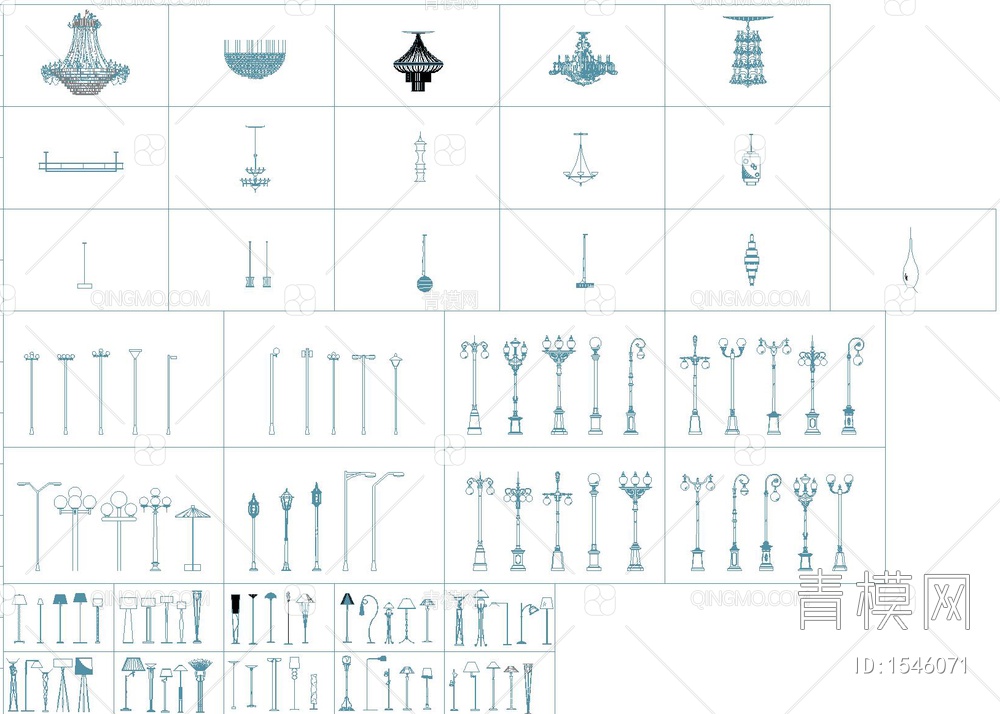1000款各类灯具CAD图库合集【ID:1546071】