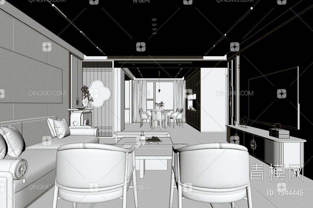 客餐厅3D模型下载【ID:1544445】