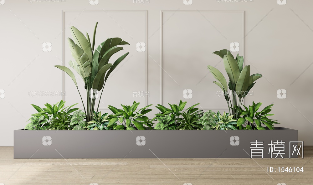 绿植堆 植物组合3D模型下载【ID:1546104】