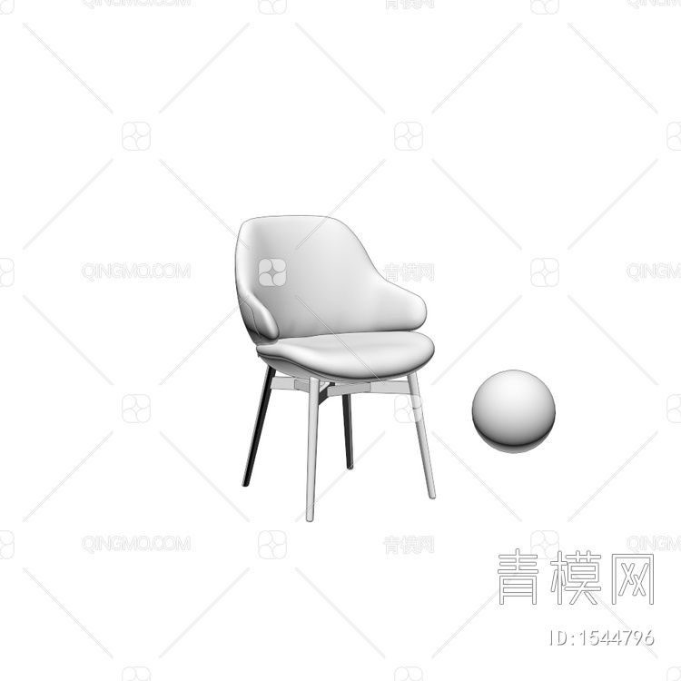 Woody chair休闲单椅3D模型下载【ID:1544796】