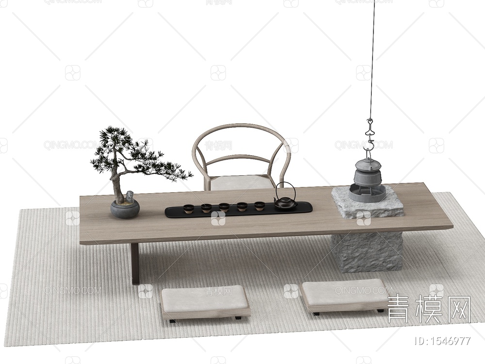 茶桌椅3D模型下载【ID:1546977】