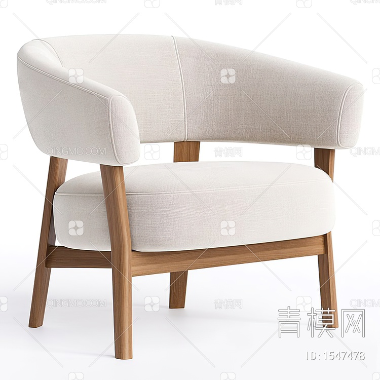 单人沙发椅3D模型下载【ID:1547478】