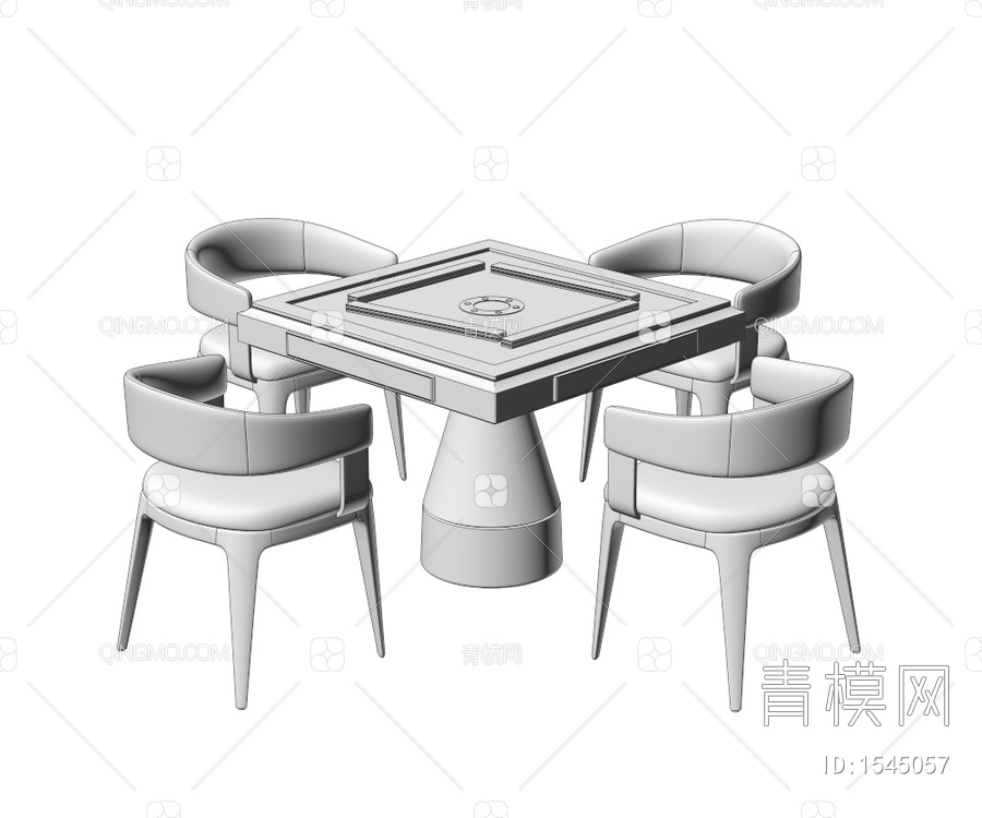 麻将桌椅3D模型下载【ID:1545057】
