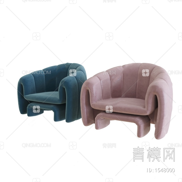单人沙发3D模型下载【ID:1548000】