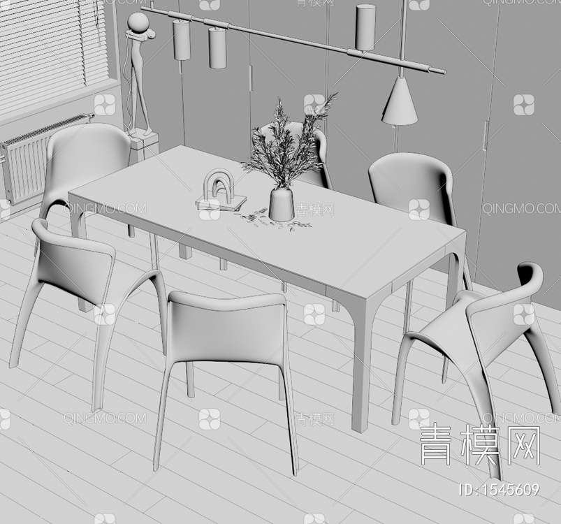 餐桌椅组合3D模型下载【ID:1545609】