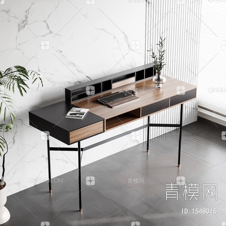 书桌 电脑桌 办公桌 桌子3D模型下载【ID:1548015】