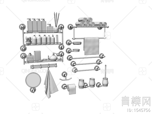 卫生间小件3D模型下载【ID:1545756】