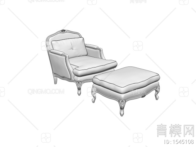 单人沙发3D模型下载【ID:1545108】