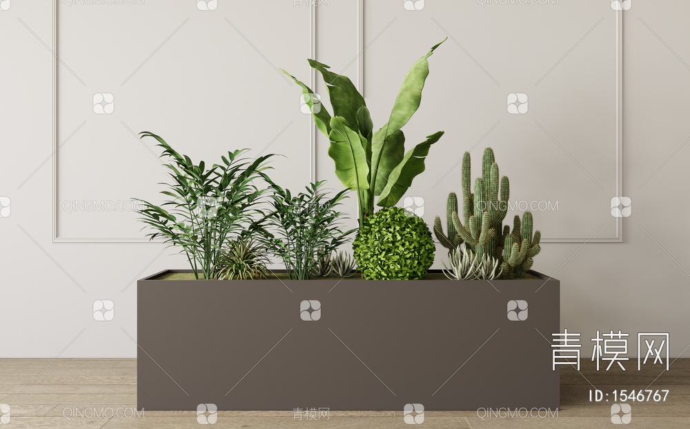 花箱 绿植堆 植物组合3D模型下载【ID:1546767】
