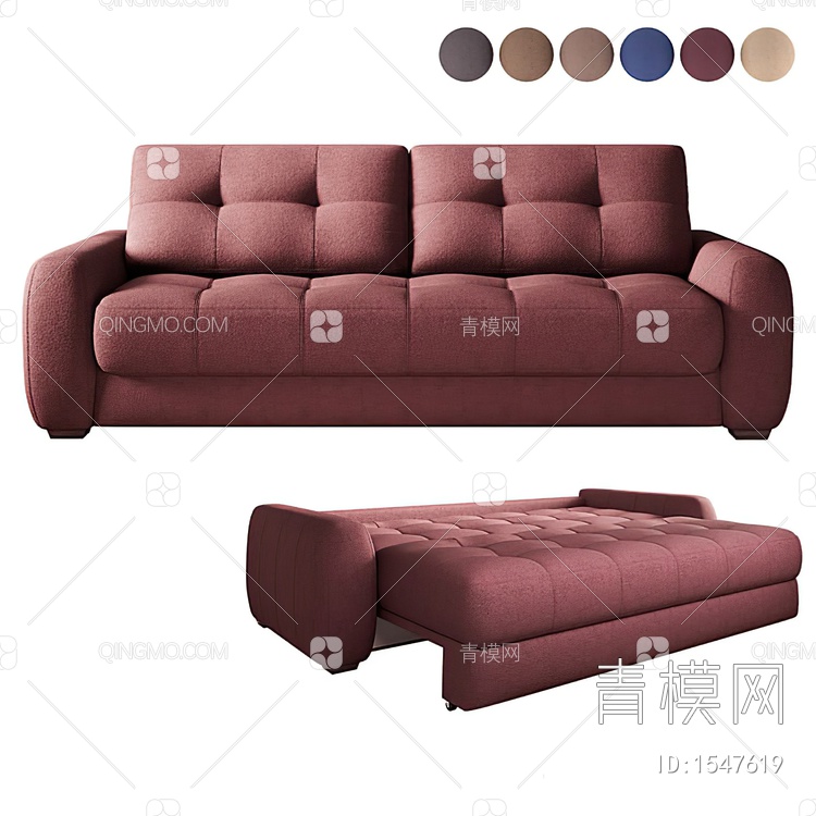 沙发 沙发床3D模型下载【ID:1547619】