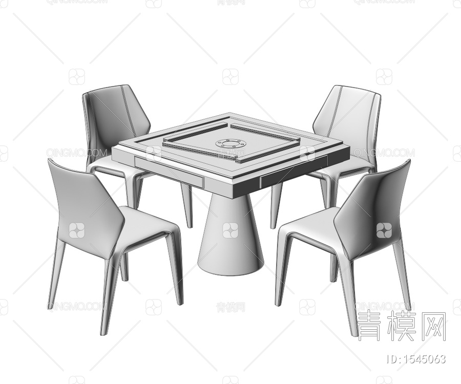 麻将桌椅3D模型下载【ID:1545063】