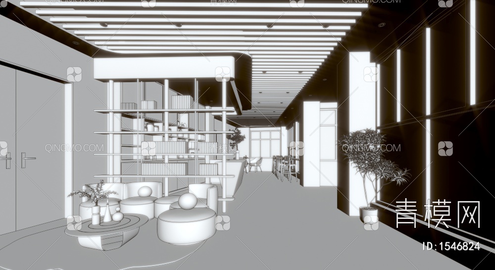 咖啡厅3D模型下载【ID:1546824】