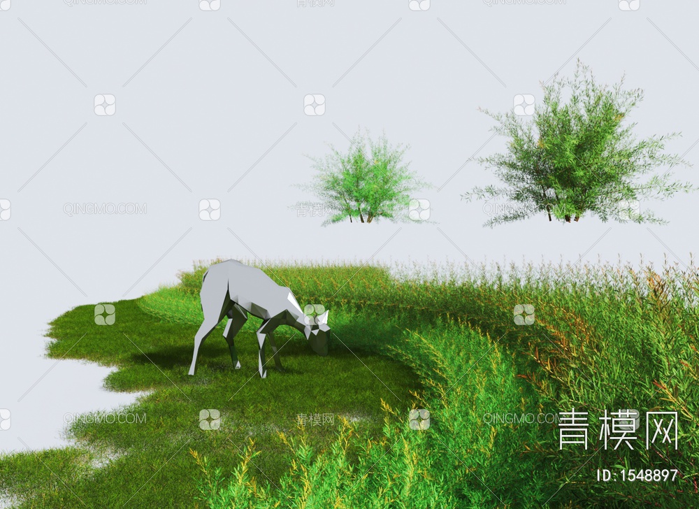 灌木丛 草地 草丛 绿植灌木 植物堆 景观树3D模型下载【ID:1548897】