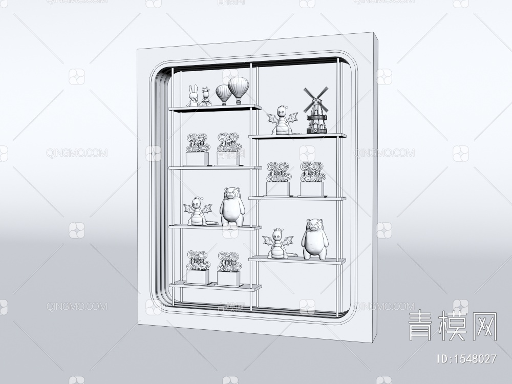商场货架 零食柜 化妆品柜 玩具柜3D模型下载【ID:1548027】