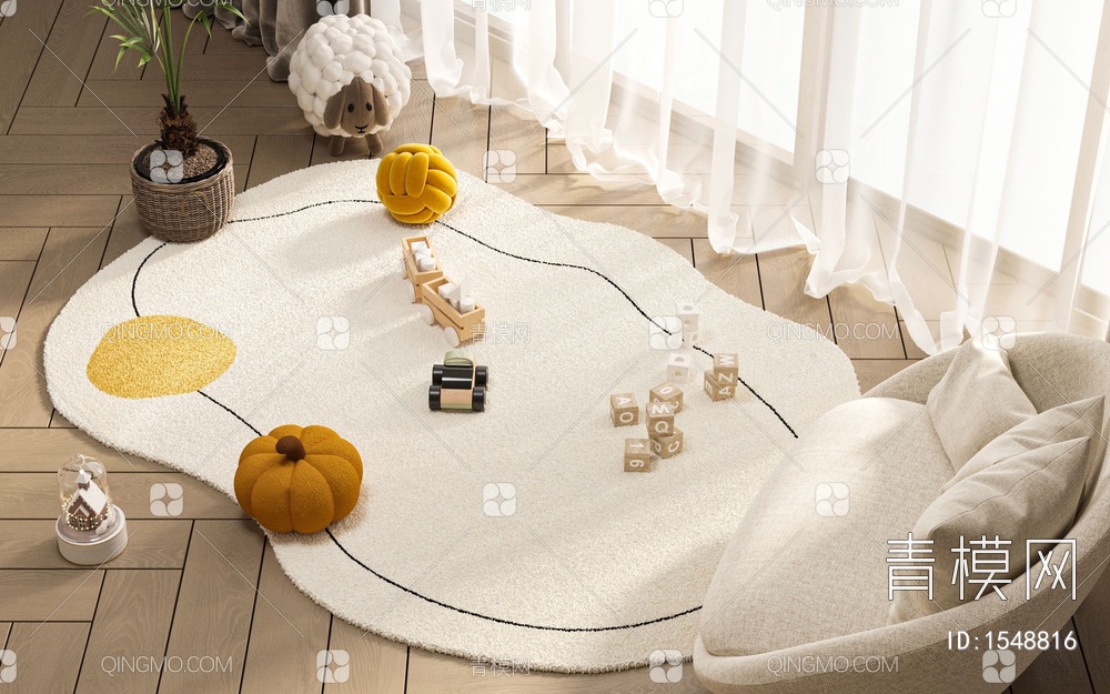 地毯 饰品摆件3D模型下载【ID:1548816】
