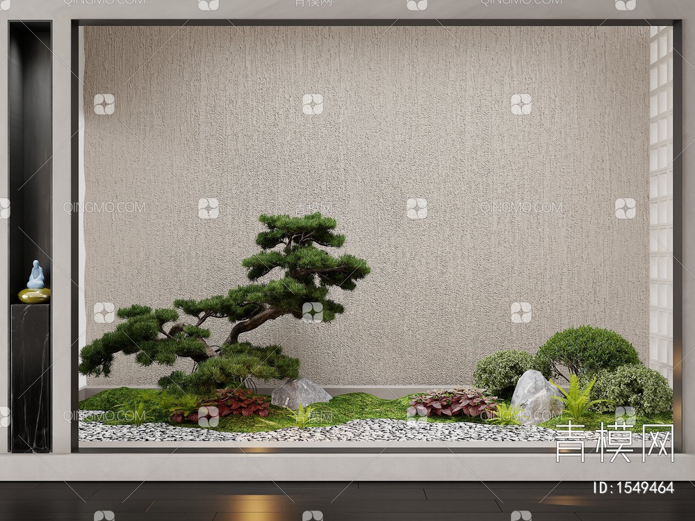 景观小品，植物造景3D模型下载【ID:1549464】