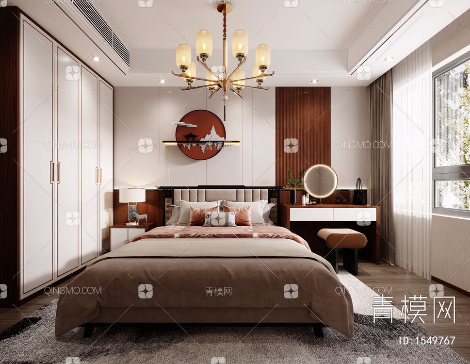 卧室，卧室，衣帽间3D模型下载【ID:1549767】