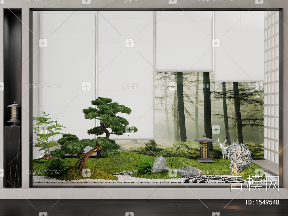景观小品，植物造景3D模型下载【ID:1549548】