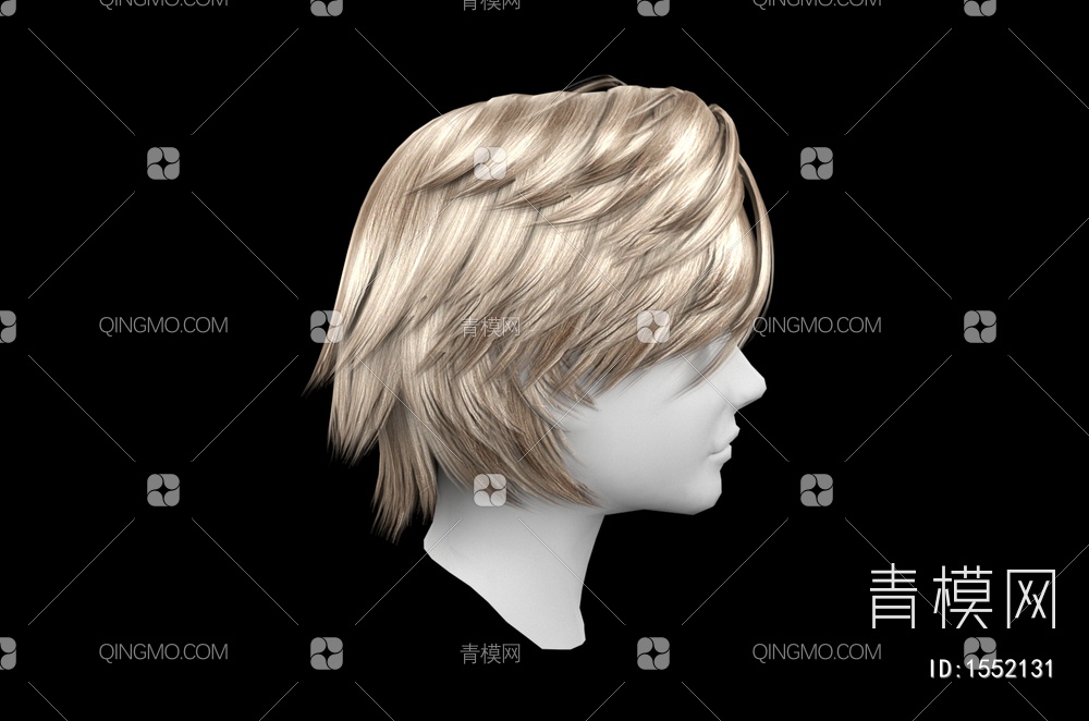 男士发型 造型 头发3D模型下载【ID:1552131】