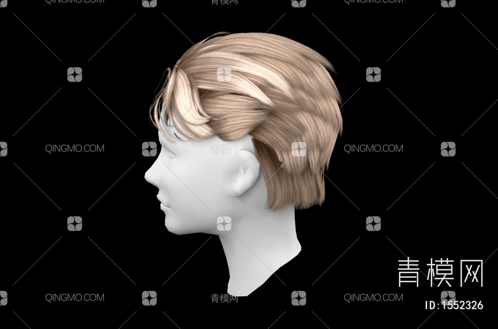 男士发型 造型 头发3D模型下载【ID:1552326】