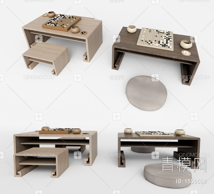 棋牌桌椅3D模型下载【ID:1550658】