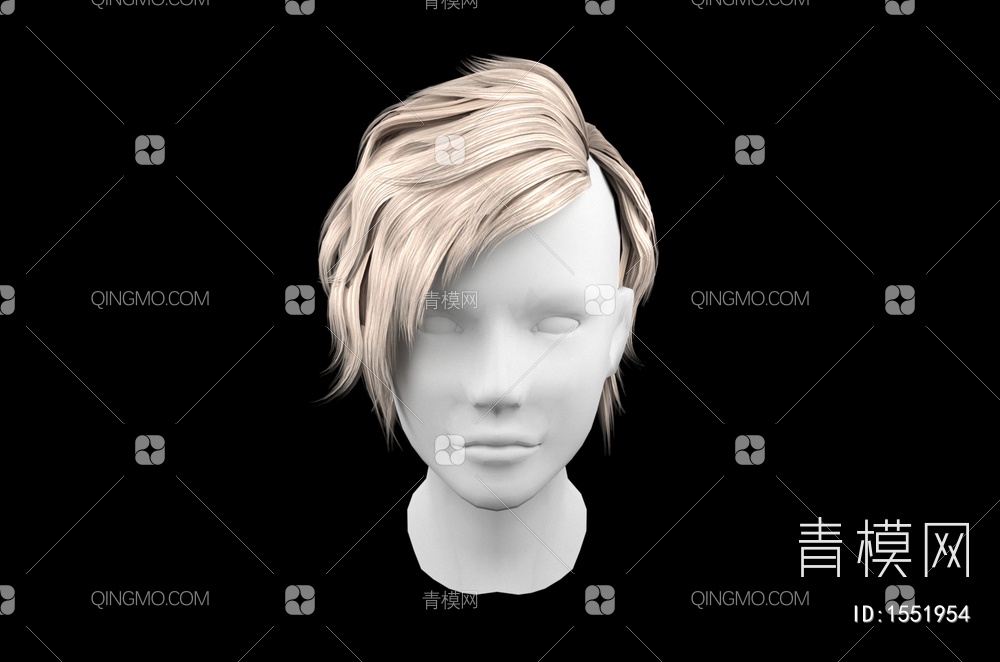 男士发型 造型 头发3D模型下载【ID:1551954】