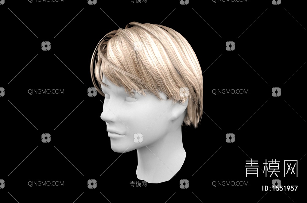 男士发型 造型 头发3D模型下载【ID:1551957】