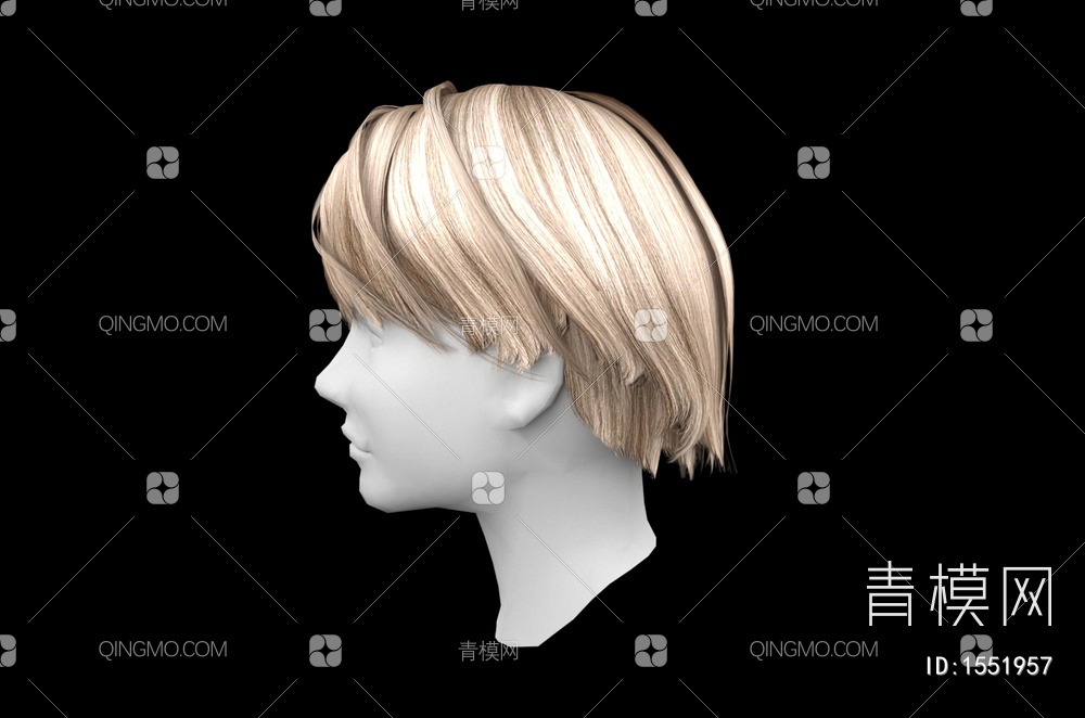 男士发型 造型 头发3D模型下载【ID:1551957】