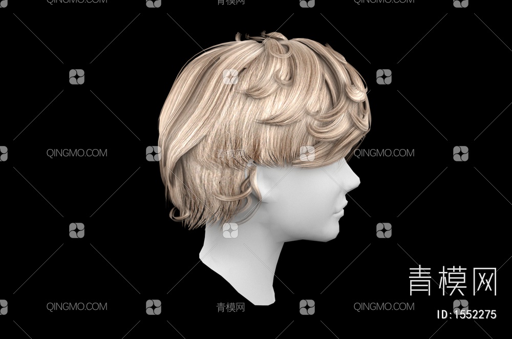 男士发型 造型 头发3D模型下载【ID:1552275】