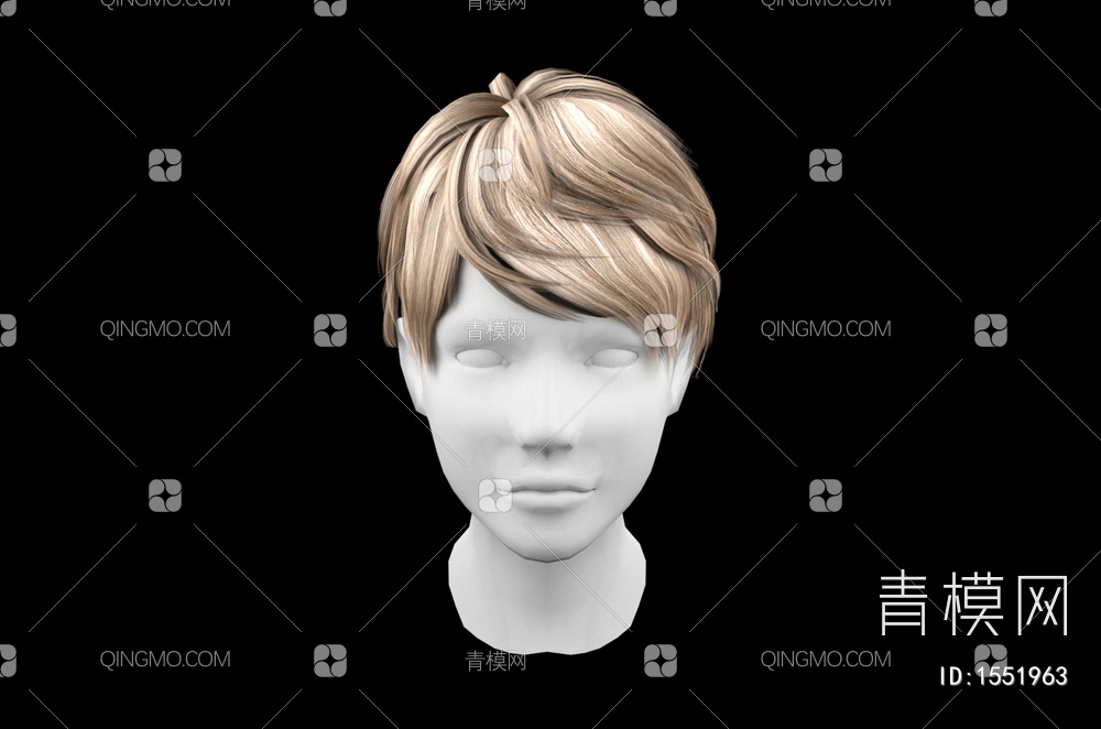 男士发型 造型 头发3D模型下载【ID:1551963】