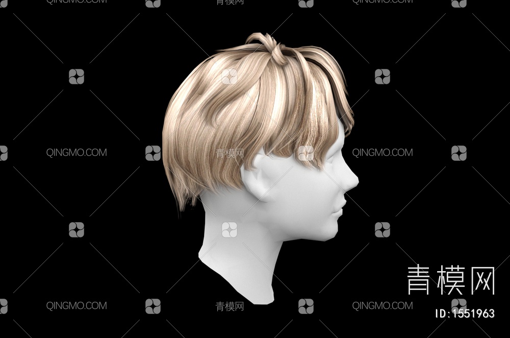 男士发型 造型 头发3D模型下载【ID:1551963】