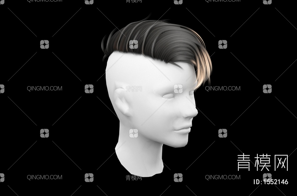 男士发型 造型 头发3D模型下载【ID:1552146】