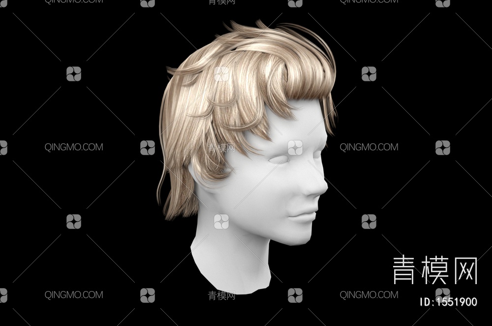 男士发型 造型 头发3D模型下载【ID:1551900】