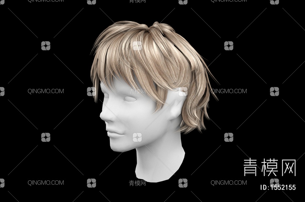 男士发型 造型 头发3D模型下载【ID:1552155】