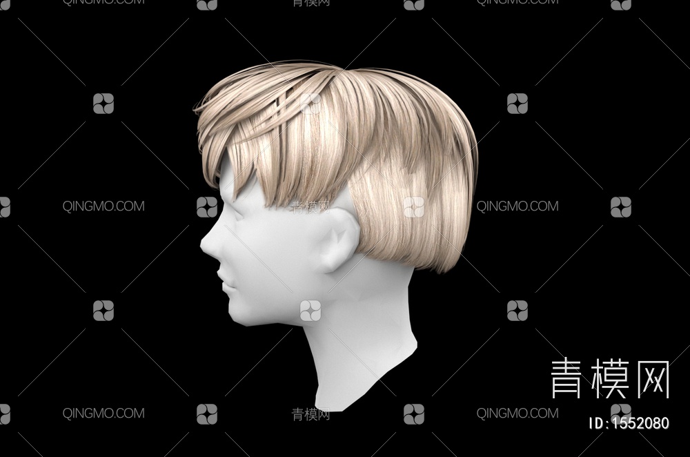 男士发型 造型 头发3D模型下载【ID:1552080】