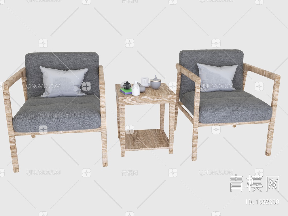 休闲桌椅3D模型下载【ID:1552350】
