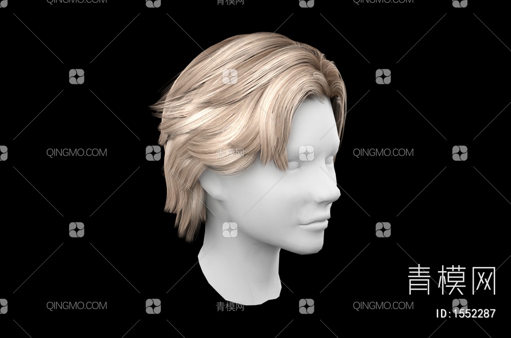 男士发型 造型 头发3D模型下载【ID:1552287】