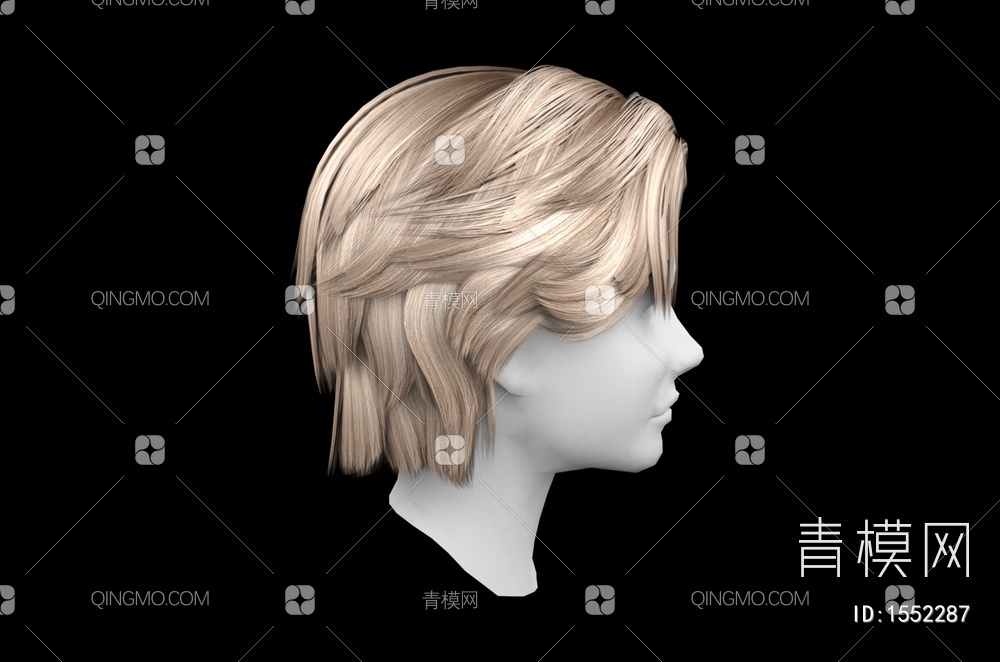 男士发型 造型 头发3D模型下载【ID:1552287】