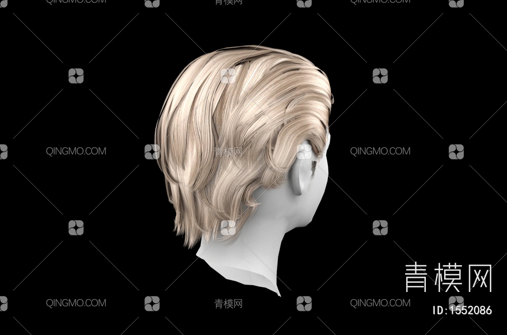 男士发型 造型 头发3D模型下载【ID:1552086】