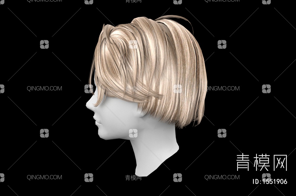 男士发型 造型 头发3D模型下载【ID:1551906】