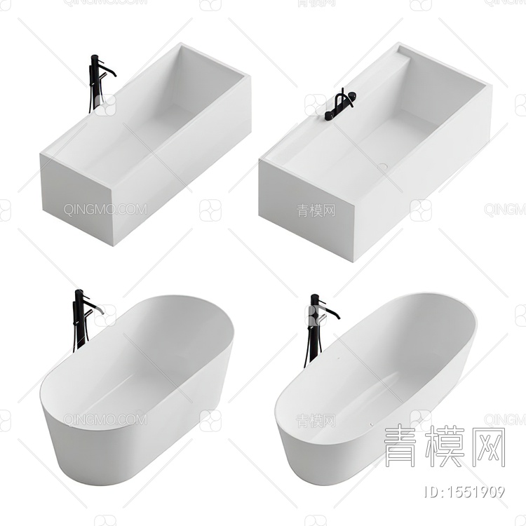 浴缸3D模型下载【ID:1551909】