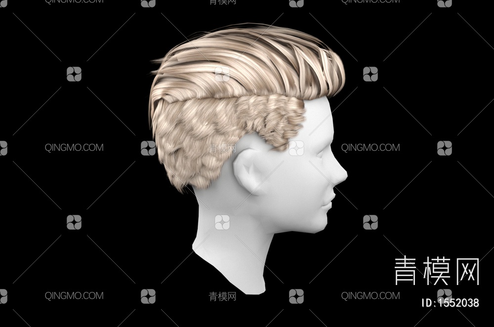 男士发型 造型 头发3D模型下载【ID:1552038】