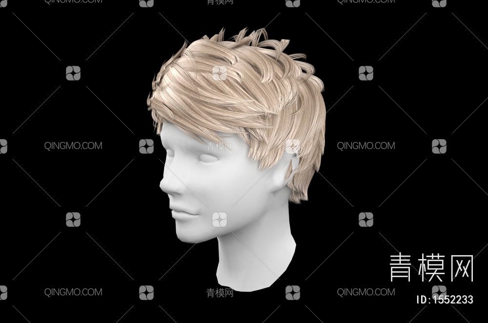 男士发型 造型 头发3D模型下载【ID:1552233】
